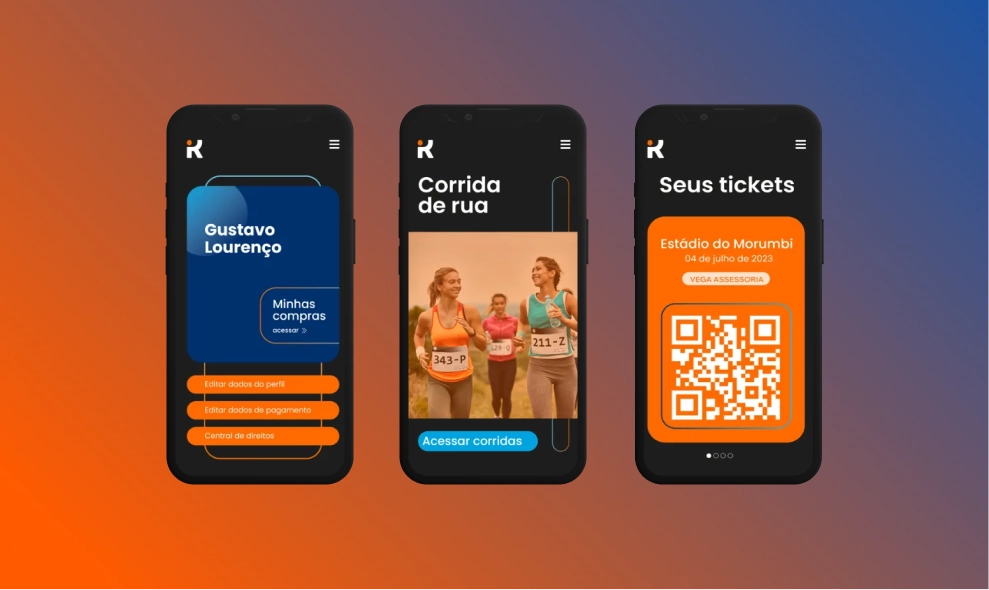 mockup ideação de telas para celular koro
